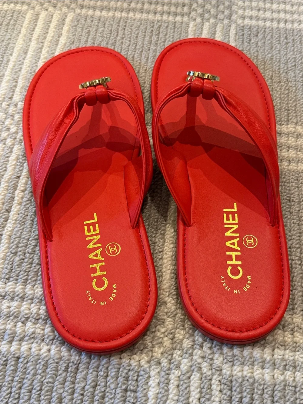 Chanel 26M Lambskin Red Sandals